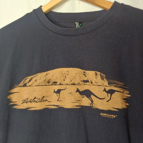 Australia Dream Country Kangaroo Mens Medium T Shirt Black Short Slv Down Under - Picture 3 of 4